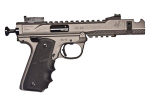 VOLQUARTSEN BLACK MAMBA TUNGSTEN 22LR, 10 SHOT CASED W/ TWO MAGAZINES HOGUE GRIPS COMPETITION BOLT THREADED MUZZLE FITTED WITH VOLQAURTSEN ACURIZING KIT